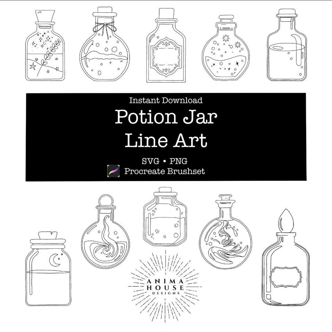 Potion Svg Files 10 Apothecary Potion SVG and PNG Files, Instant Download, Potion ...