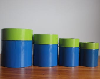 1970s Japanese Vintage Tin Nesting Canisters - By Counterpoint San Francisco - Set of Four