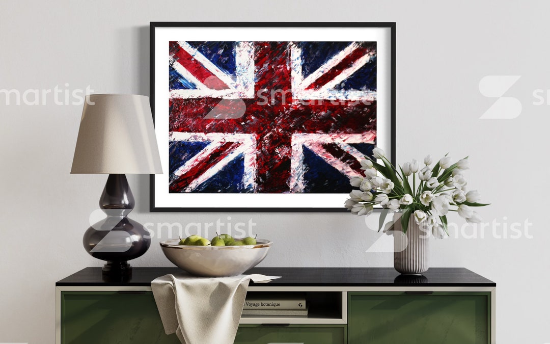 Union Jack Flag , Abstract , Art Print A3 - Etsy