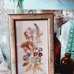 Petit Cadre Médaillon Vintage - Fleurs Séchées - Déco Murale