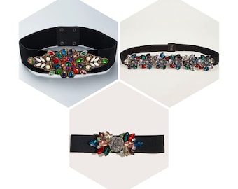 Rhinestone Crystal Elastic Belt