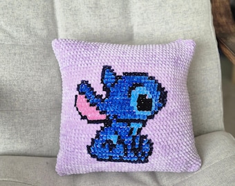 Funda de cojín de punto de cruz y crochet - patrón pdf
