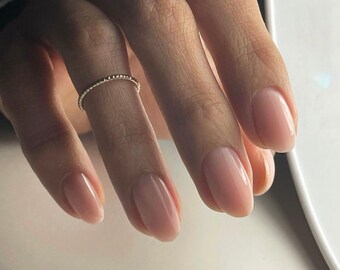 I “ Minimalist " I Luxury Personalized Reusable Baby Pink Glossy Press On Nails (Oval Shape Used In Photo)