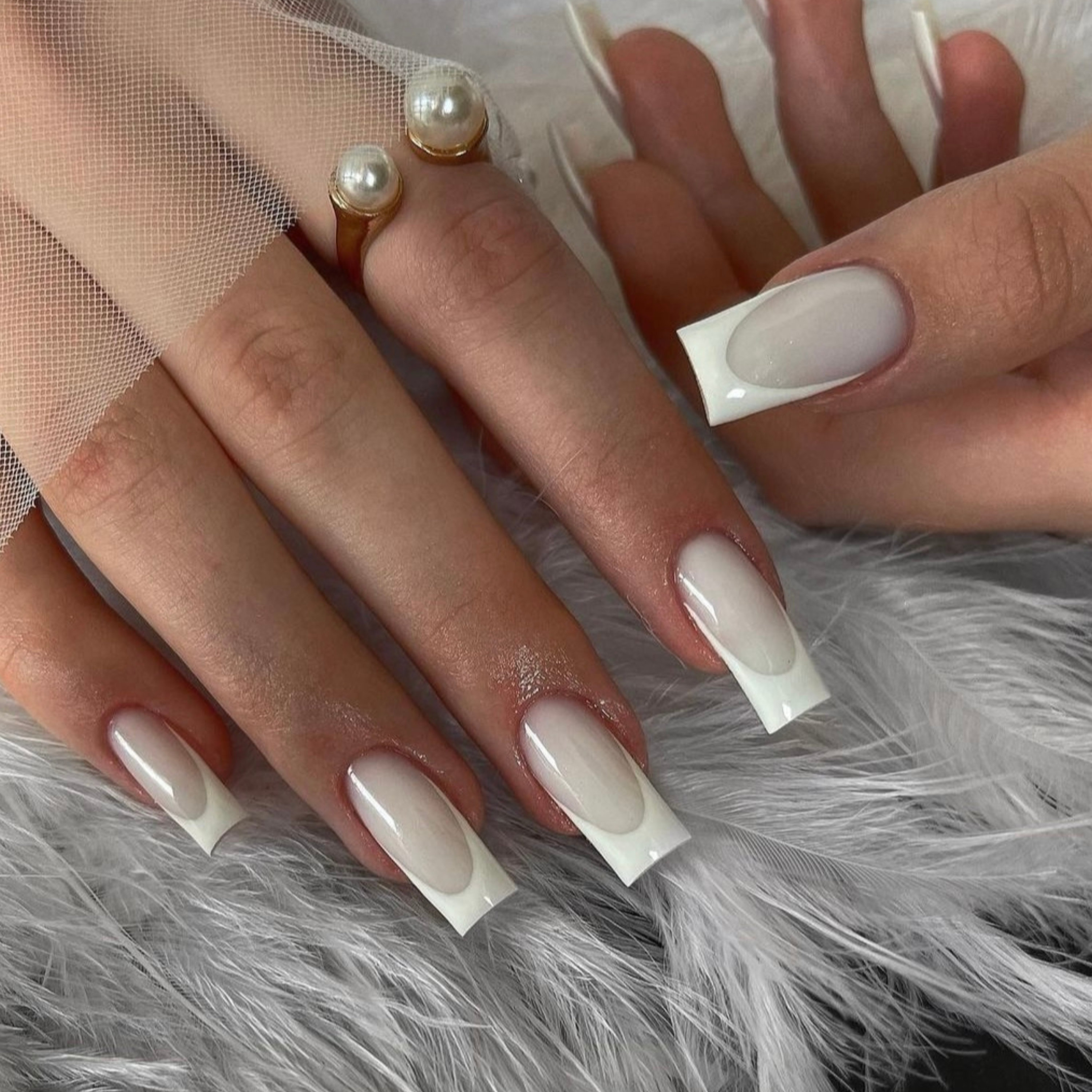 French 2024 white nails