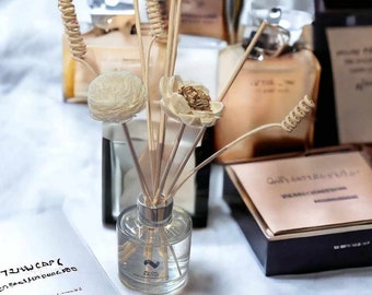 Difusor de ambiente de 100 ml inspirado em perfumes com varetas florais | Fragrância forte | Longa duração | Decorativo | Adequado para veganos