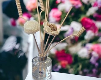 Difusor de ambiente de 100 ml inspirado em ambientes externos com varetas florais | Fragrância forte | Longa duração | Decorativo | Adequado para veganos