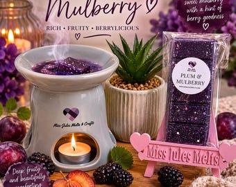 Plum & Mulberry Scented Wax Melts: Hand Poured Snap Bar