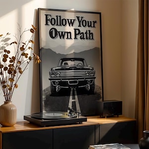 Open Road Poster, Own Journey Wall Art, Freeway Scenic Print, Road Trip Gift, Traffic Art, Interstate, Adventure Awaits, mountain road