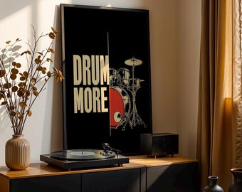 Väggkonst för trummis - Digital trumset-affisch - Trummor - Musikproduktionskonst - Trumgåva - Estetiskt trumset