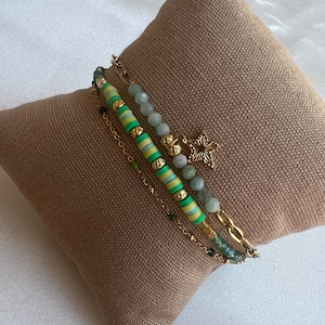 Triple row multi pearl bracelet