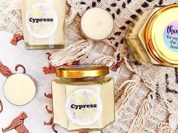 Winter candle Valentine's gift for her candle|Cypress|FREE SHIPPING gift,handmade vegan soy candle,natural wood wick,essential oil&beeswax