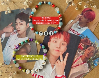 Personalizable The Boyz Thrill-Ing Thrill Ride Pulsera y tarjeta fotográfica / Thrilling Inspired / Handmade Personalizado Kpop Bias Name Jewellery