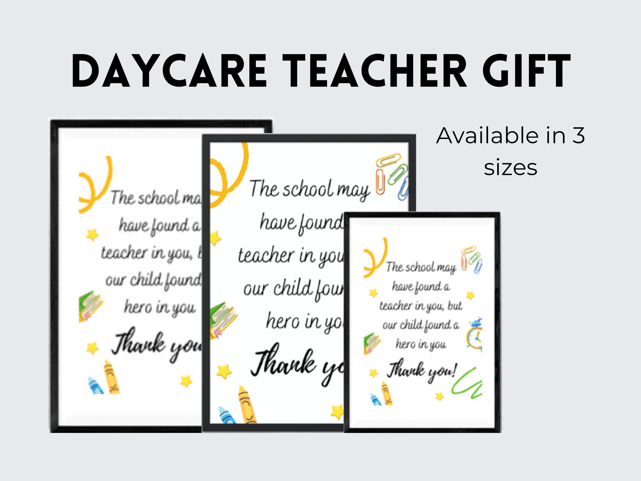 Daycare Teacher Gift Preschool Teacher Gift Thank You Teacher Gift ...