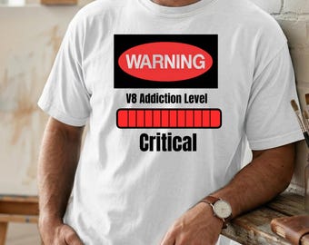 Warning V8 Addiction Classic Car  | Instant Digital Download including Commercial Usage