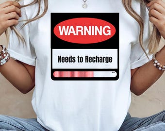 Warning Needs to Recharge Introvert Techie PNG | Funny Programmer Design | Nerd Download
