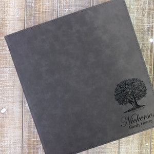 Family history binder, Family history organizer, custom binder, personalized three-ring binder, customized vegan leather binder