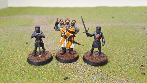Three-headed Giant and Two Versions of the Black Knight Miniatures
