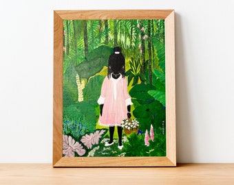 Hand Painted Canvas "Girl in Jungle IX"