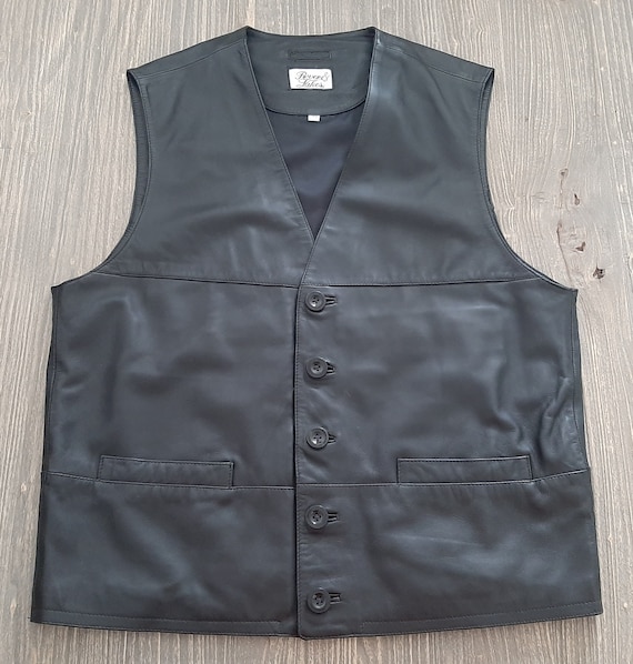 Vintage LEATHER VEST*BIKER VEST Size: 52*motorcycle Vest