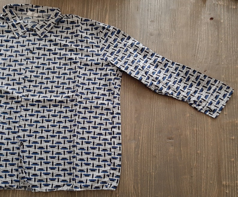 Chemise Sport Vintage Kotaura – RDA – Bleu Royal – Taille 44/46 – 70s