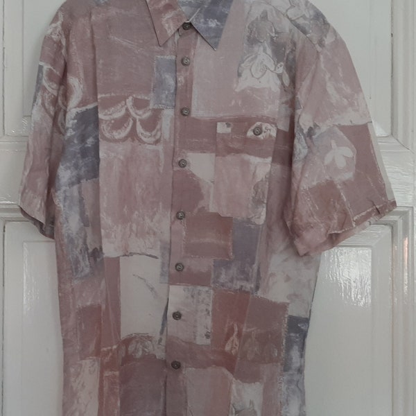 Vintage HEMD mit crazy pattern*Männerhemd aus den 80s / 90s shortsleeve shirt...sustainable vintage clothing*unisex