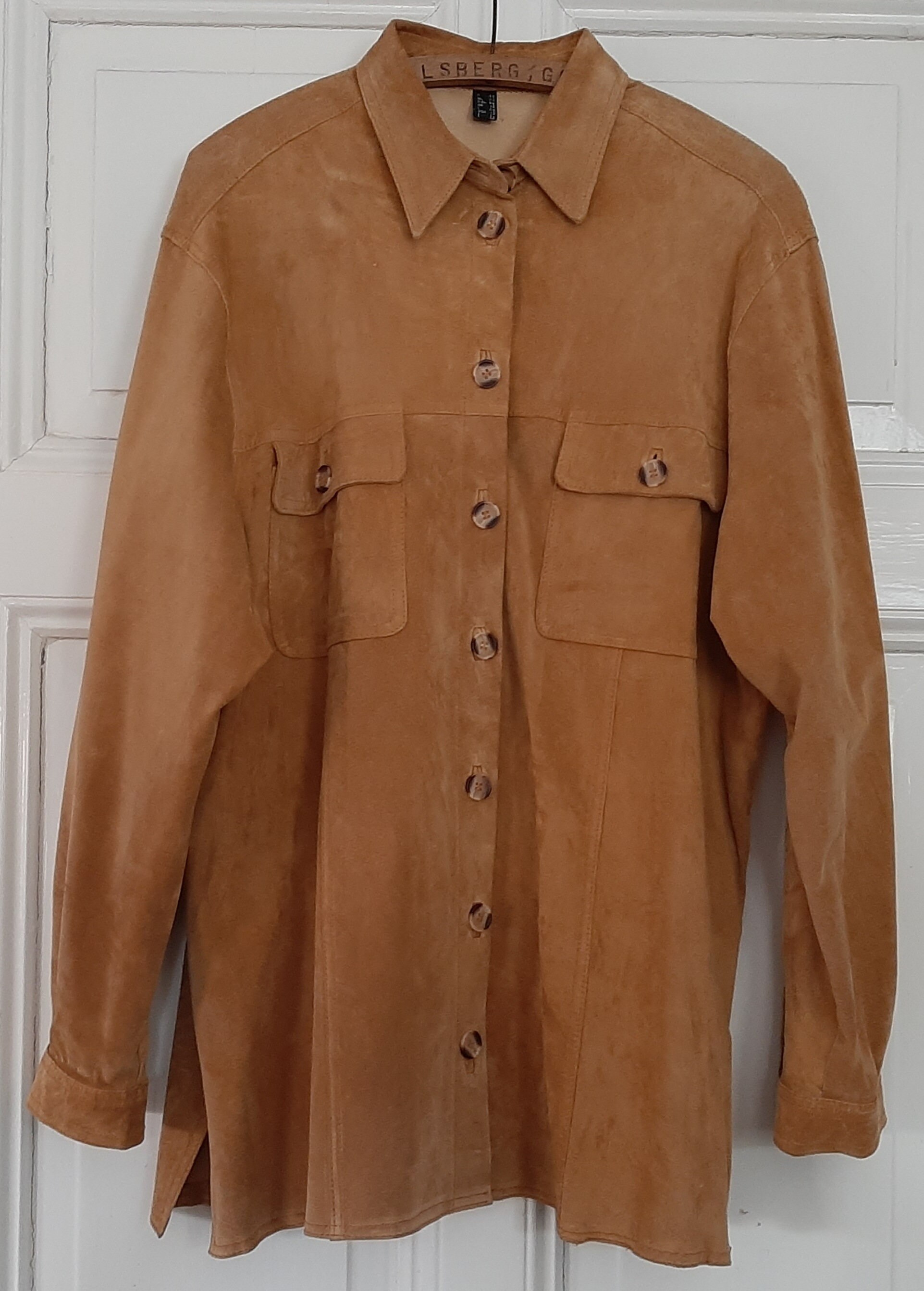 Vintage SUEDE SHIRT Size: 42*long Sleeve Shirt*western Shirt