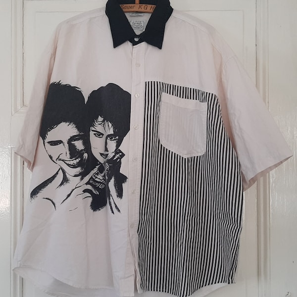 Vintage HERRENHEMD*Männerhemd*Baumwollhemd*Printshirt mit Kurzarm...Vintage clothing*Mensshirt