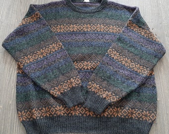 Vintage PULLOVER*Strickpullover*Knit Sweater mit rundem Ausschnitt...80s/ 90s vintage knitwear clothing