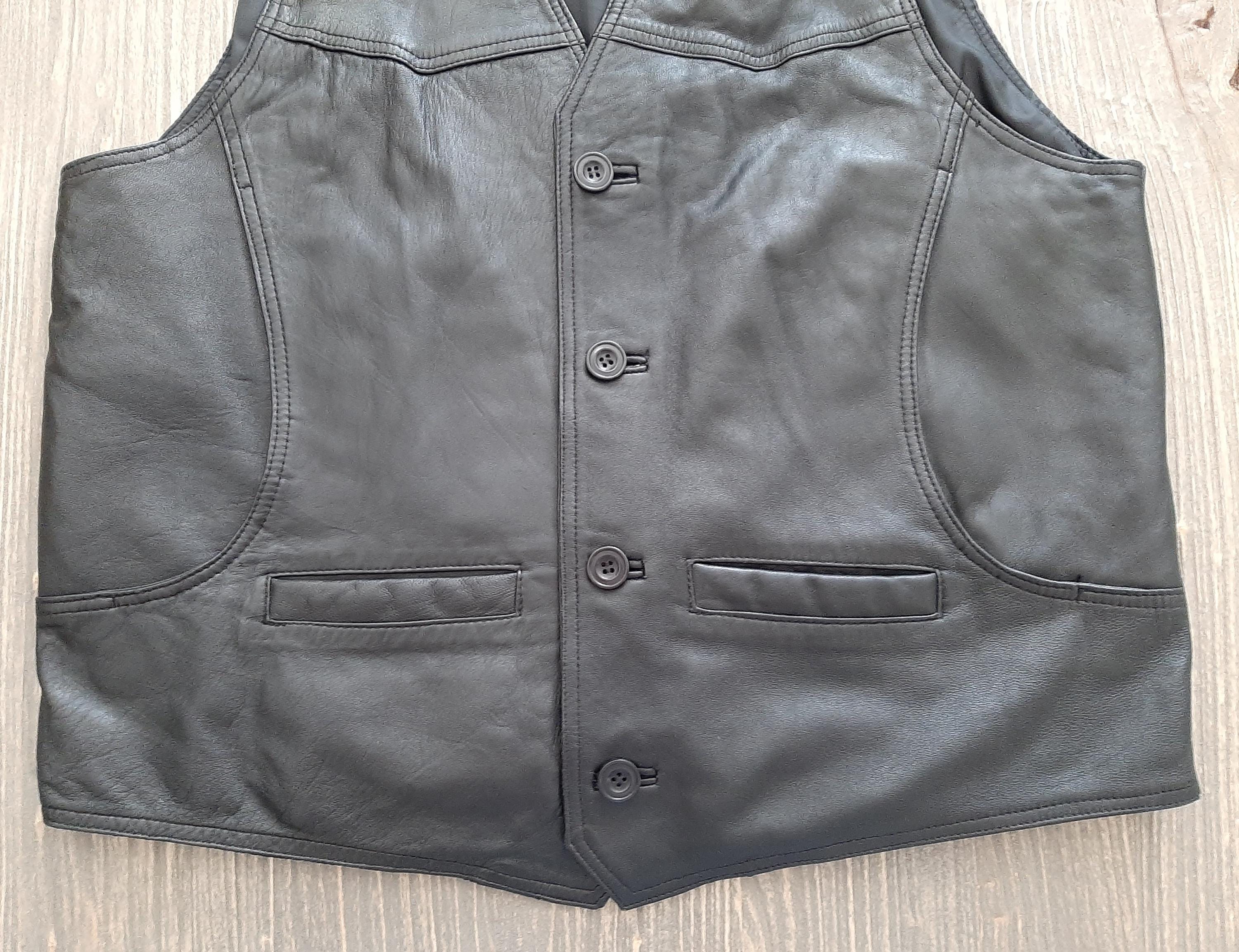 【2024最新作】 Vintage From Belt Back With 52 Size: VEST VEST*BIKER LEATHER トップス