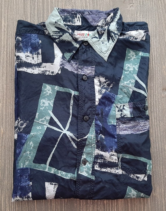 Vintage SILK SHIRT Size: 43/44 With Crazy Pattern*summer
