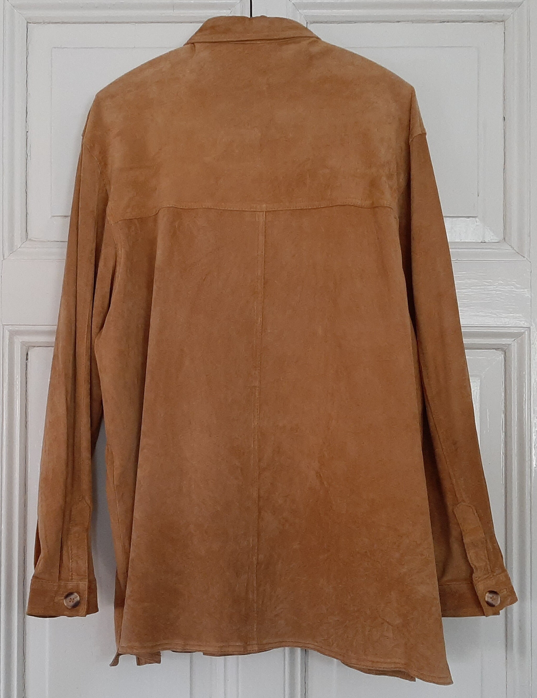 Vintage SUEDE SHIRT Size: 42*long Sleeve Shirt*western Shirt