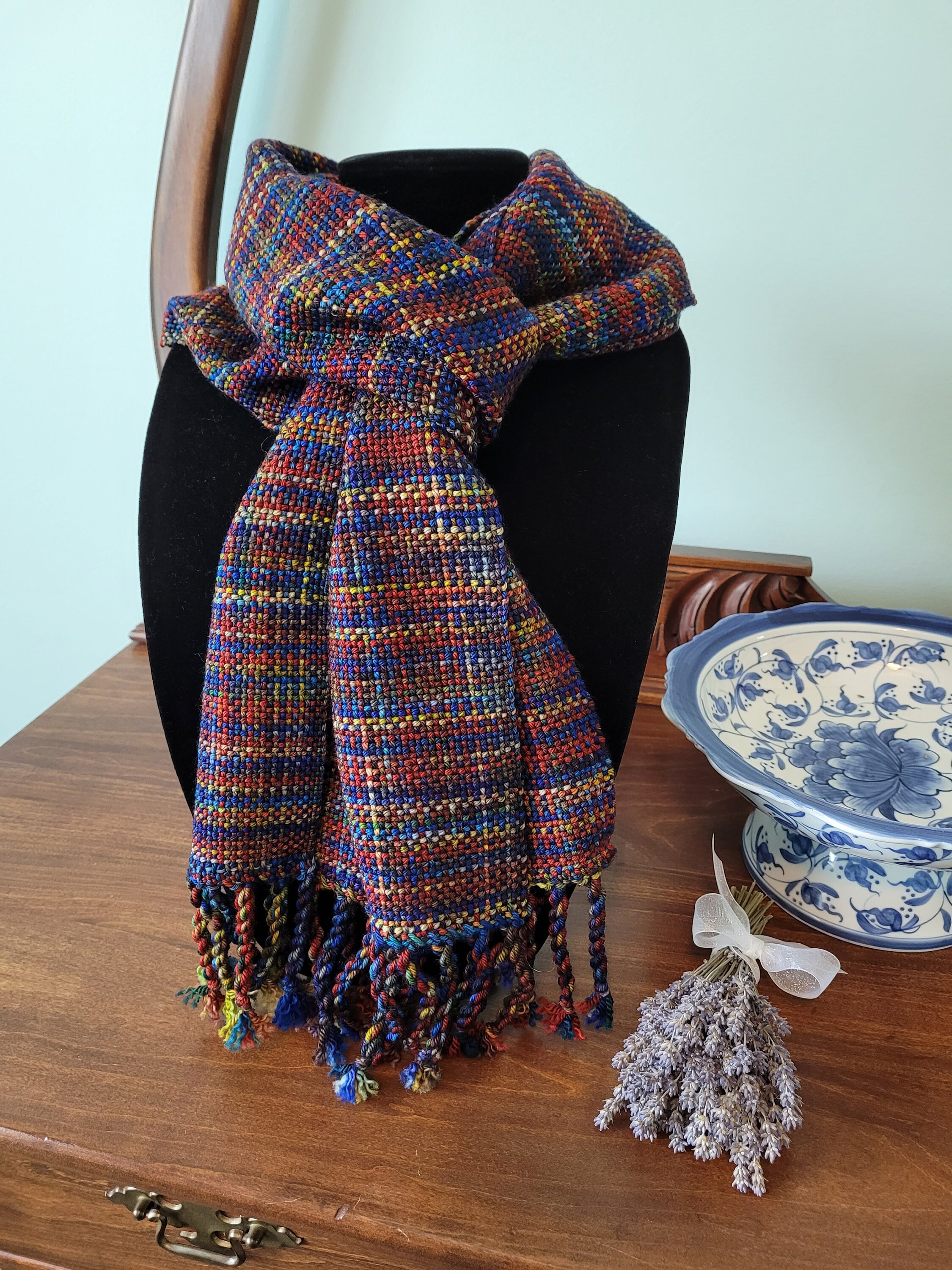Handwoven Multicolored Scarf 100 Superwash Merino Wool Etsy UK
