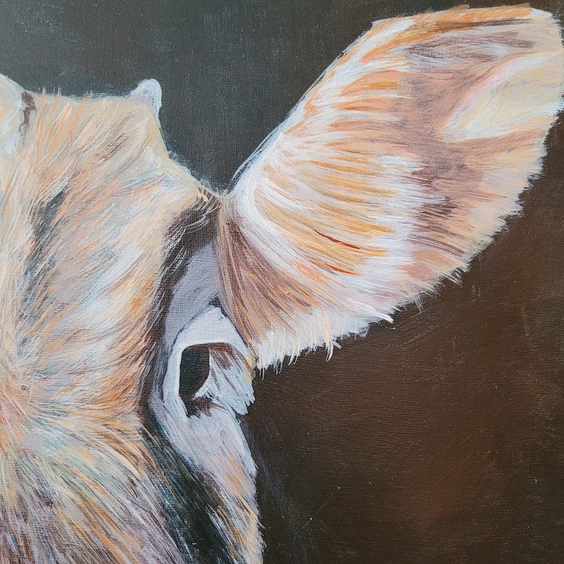 Tableau peinture acrylique vache sur carton toilé 50x70 cms image 5