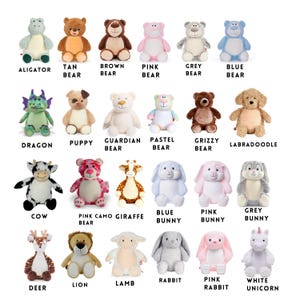 Personalized Stuffed Animal Birth Stats Baby Shower Gift
