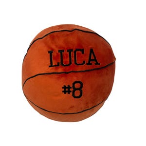 Personalisierte gefüllte Plüsch Basketball gestickte Name Jersey Nummer Geburtsdatum Monogramm Initialen sagen Team Name Junge Mädchen Geschenk