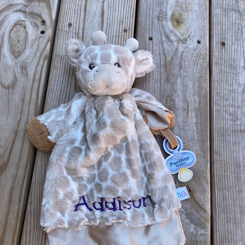 Personalized Animal Lovey Custom Security Blanket Baby Gift Etsy