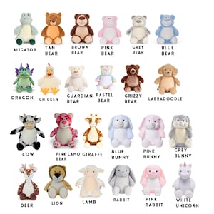 Personalized Stuffed Animal Embroidered Birth Announcement-New Baby Gift