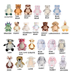 Personalized Stuffed Animal Birth Stats Baby Shower Gift