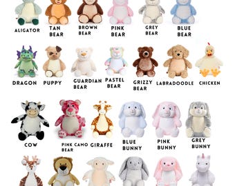 Personalized Stuffed Animal Birth Stats Baby Shower Gift