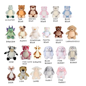 Personalized Stuffed Animal Birth Stats Baby Shower Gift
