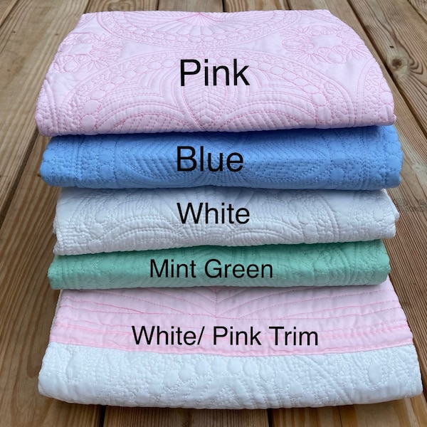 Blank Heirloom Quilt/Blanket  100% Cotton 36X46 inches, Great for monogramming HTV, embroidery, Baby Gift  personalized quilts