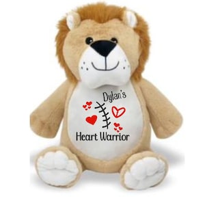 CHD Heart Warrior Personalized Stuffed Animal, Heart Surgery Gift, Scar Buddy Gift, Scar Buddy Animal