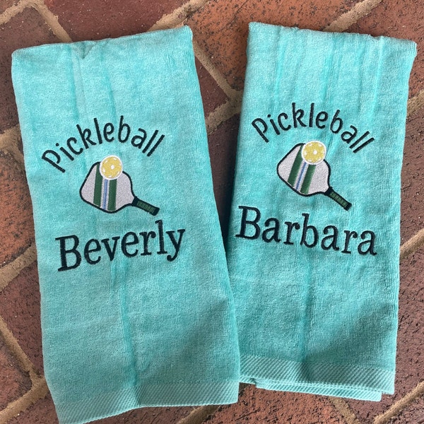 Pickle Ball Personalized Embroidered Towel Embroidered Sports Teams Hand Towel for Pickle Ball Players Sweat Towel Gifts for Him or Her