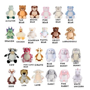 Personalized Stuffed Animal Birth Stats Baby Shower Gift