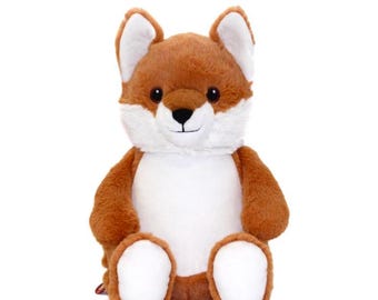 Embroidered Fox Stuffed Animal: Personalized Birth Announcement Gift