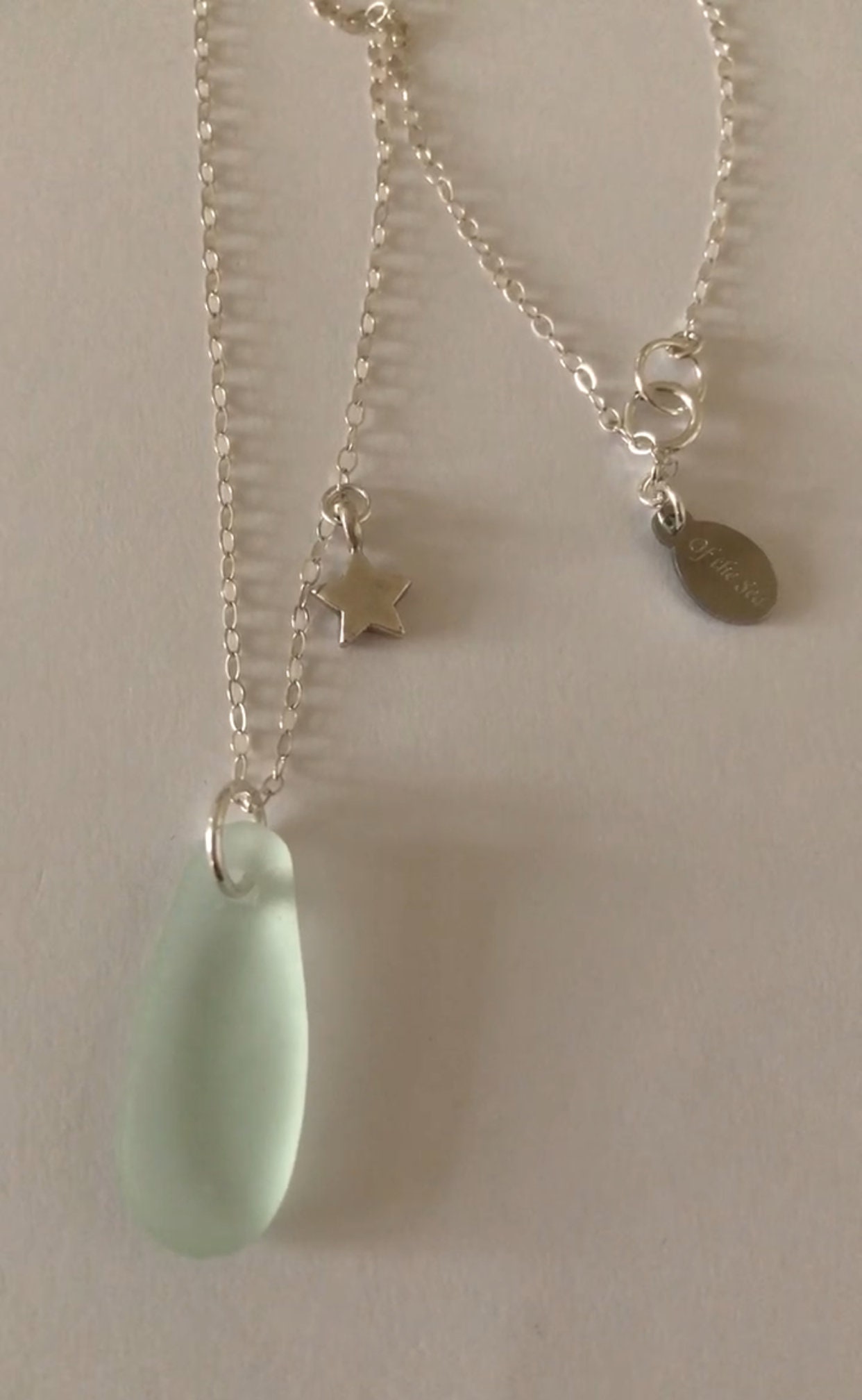 Echte Seafoam Grüne Seeglas Halskette Sterling Silber | Etsy