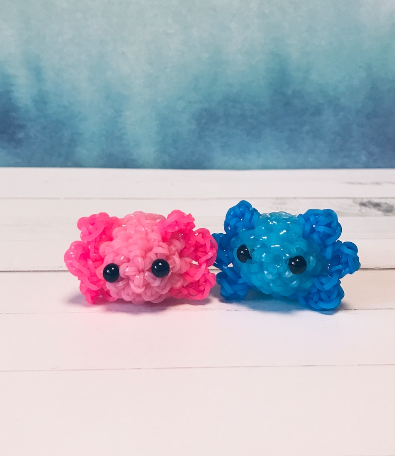Rainbow Loom Mini Axolotls Loomigurumi Sea Creature Gift Etsy