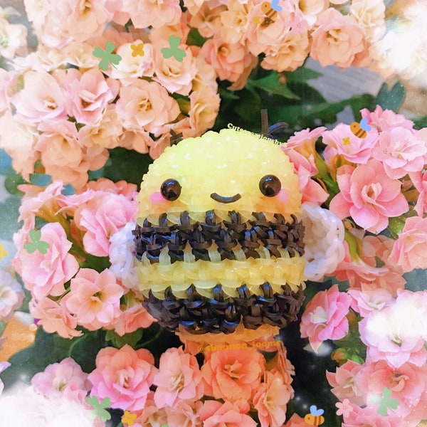 adorable rainbow loom bumble bee loomigurumi bands spring handmade crafted high quality cute
