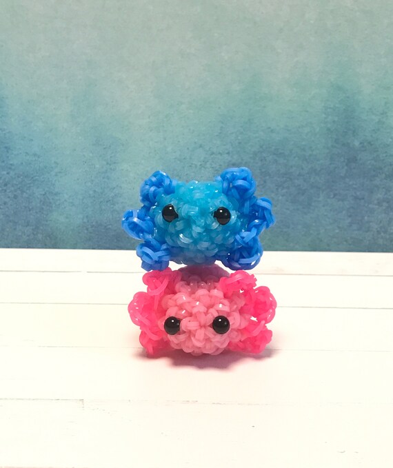 Rainbow Loom Mini Axolotls Loomigurumi Sea Creature Gift Etsy