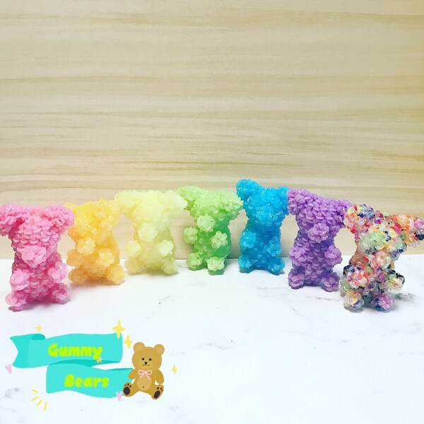 adorable loomigurumi rainbow loom gummy bear loom bands handmade crafted gift collectible